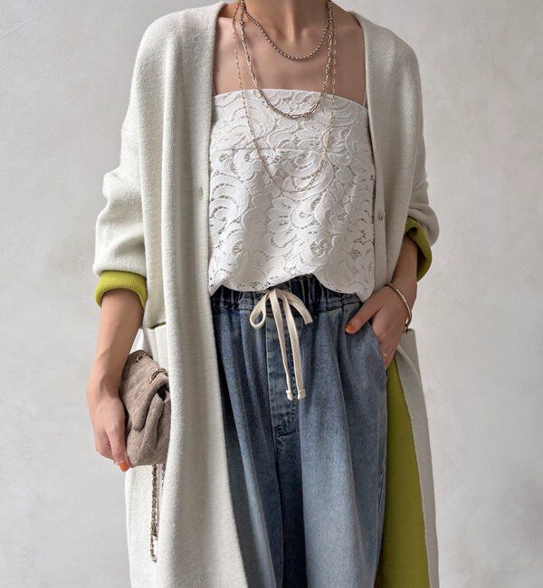  「ダブルフェイスニットガウン」|カーディガン|