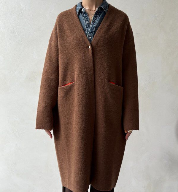  「ダブルフェイスニットガウン」|カーディガン|