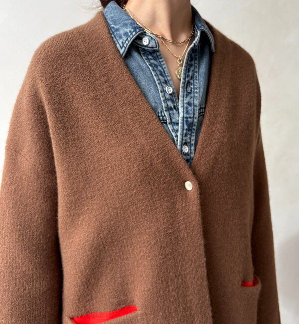  「ダブルフェイスニットガウン」|カーディガン|