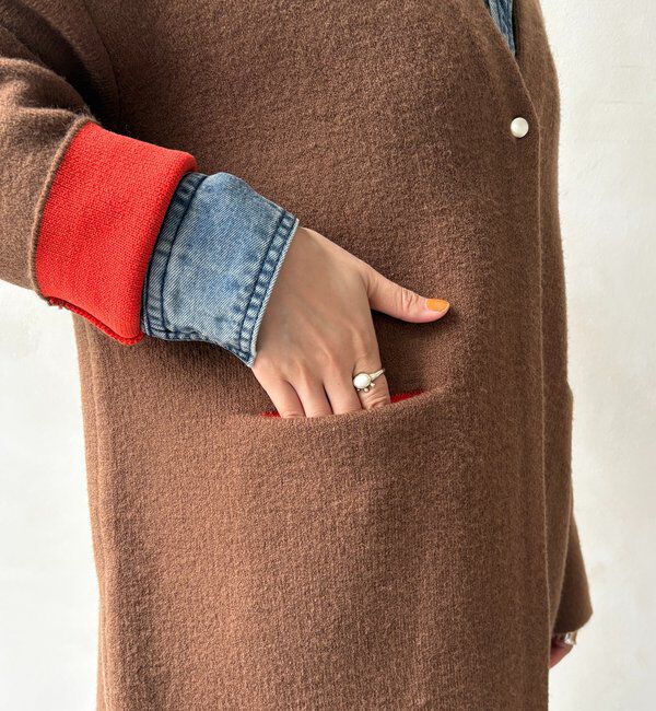  「ダブルフェイスニットガウン」|カーディガン|