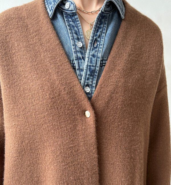  「ダブルフェイスニットガウン」|カーディガン|