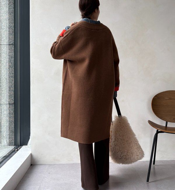  「ダブルフェイスニットガウン」|カーディガン|