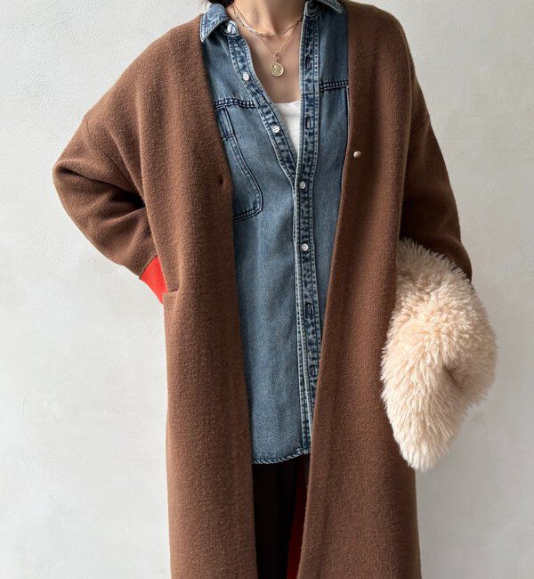  「ダブルフェイスニットガウン」|カーディガン|