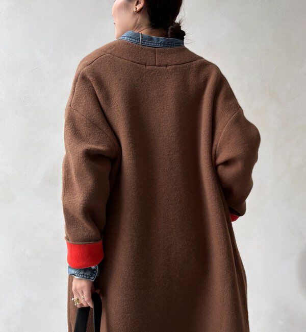  「ダブルフェイスニットガウン」|カーディガン|