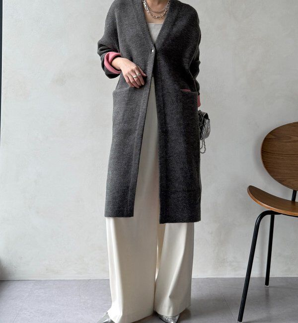  「ダブルフェイスニットガウン」|カーディガン|