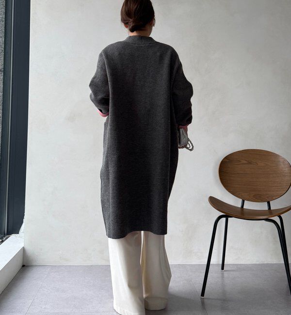  「ダブルフェイスニットガウン」|カーディガン|