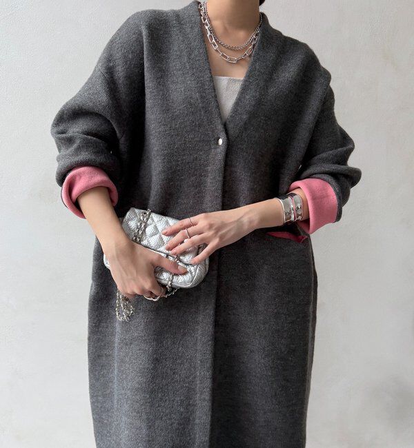  「ダブルフェイスニットガウン」|カーディガン|