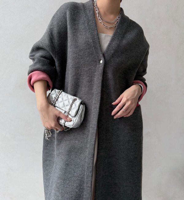  「ダブルフェイスニットガウン」|カーディガン|