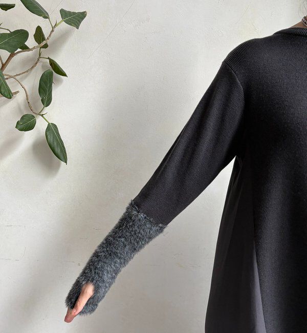  「【WEB限定】袖シャギー布帛切替ワンピース」|ワンピース|