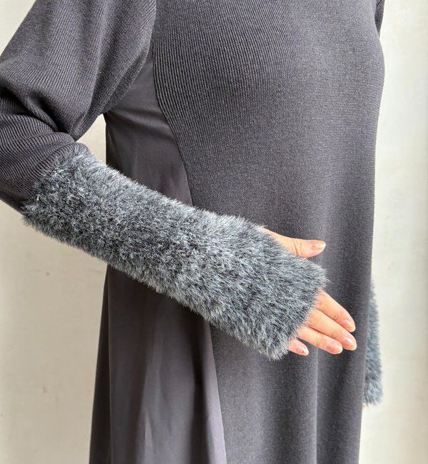  「【WEB限定】袖シャギー布帛切替ワンピース」|ワンピース|