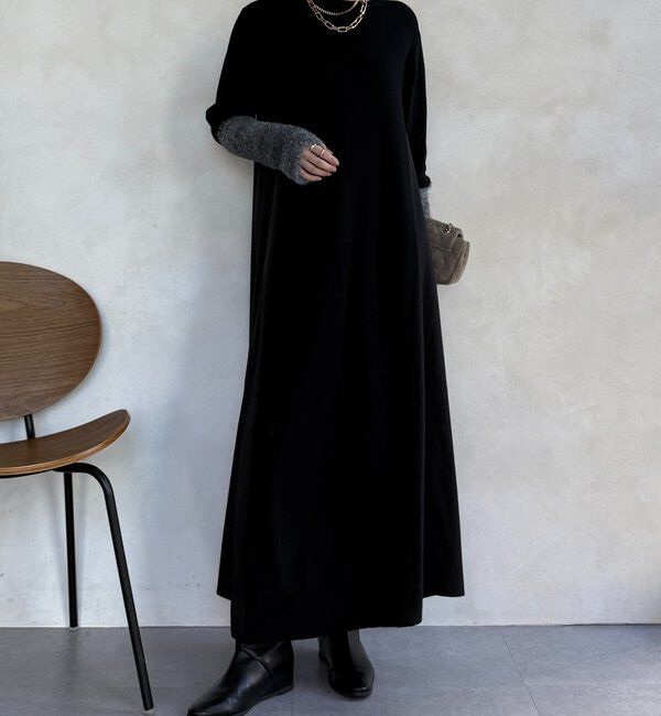  「【WEB限定】袖シャギー布帛切替ワンピース」|ワンピース|