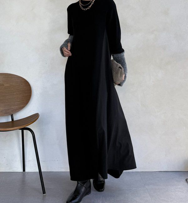  「【WEB限定】袖シャギー布帛切替ワンピース」|ワンピース|