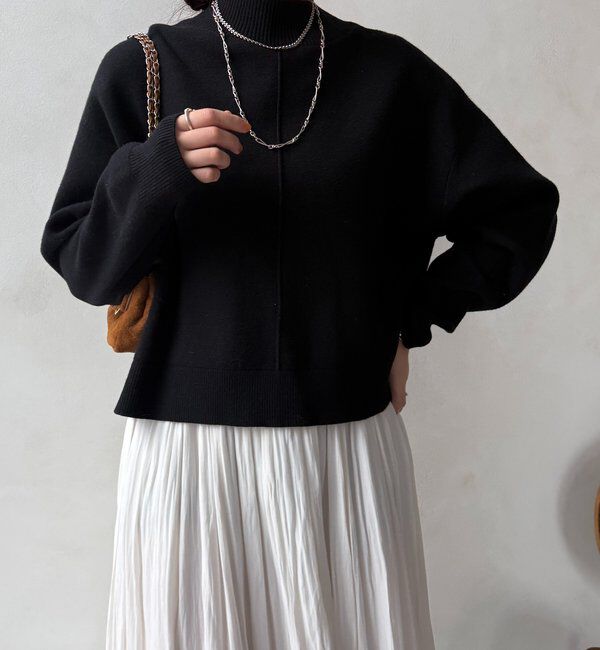  「【WEB限定】クロップド2WAYニット」|ニット・セーター|ブラック