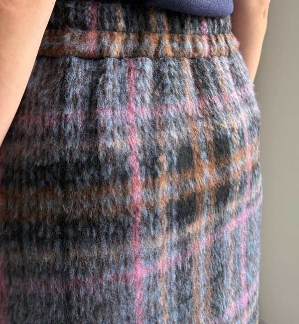  「【WEB限定】シャギーチェックミニスカート」|スカート|