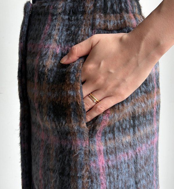  「【WEB限定】シャギーチェックミニスカート」|スカート|