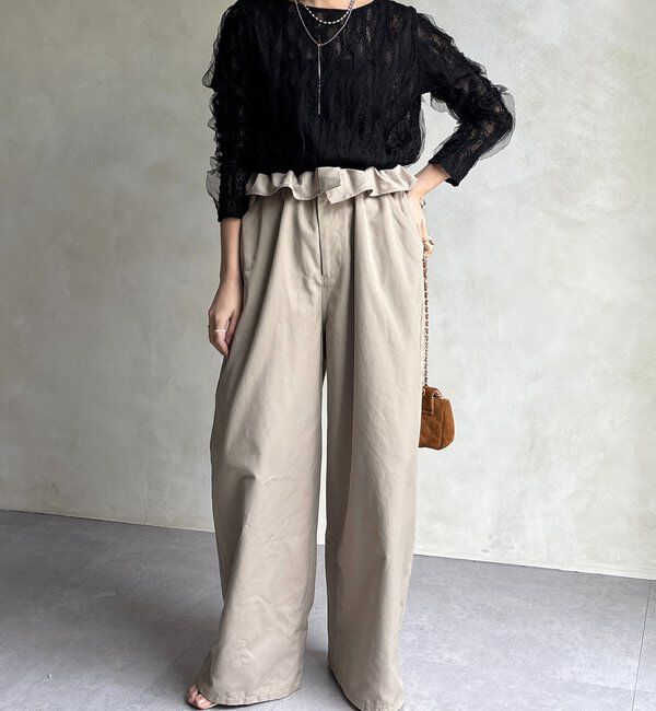  「チュールレースロンTEE」|Tシャツ・カットソー|