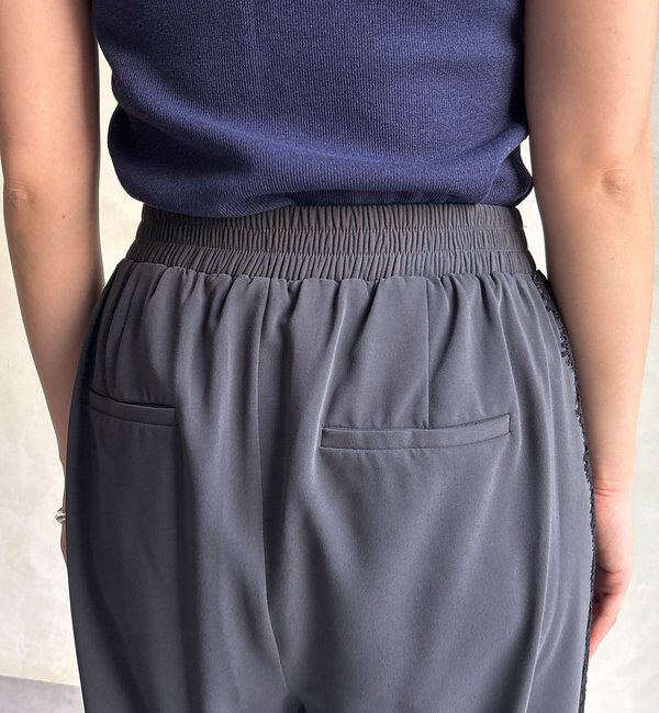  「サイドレースタックワイドパンツ」|チノ|