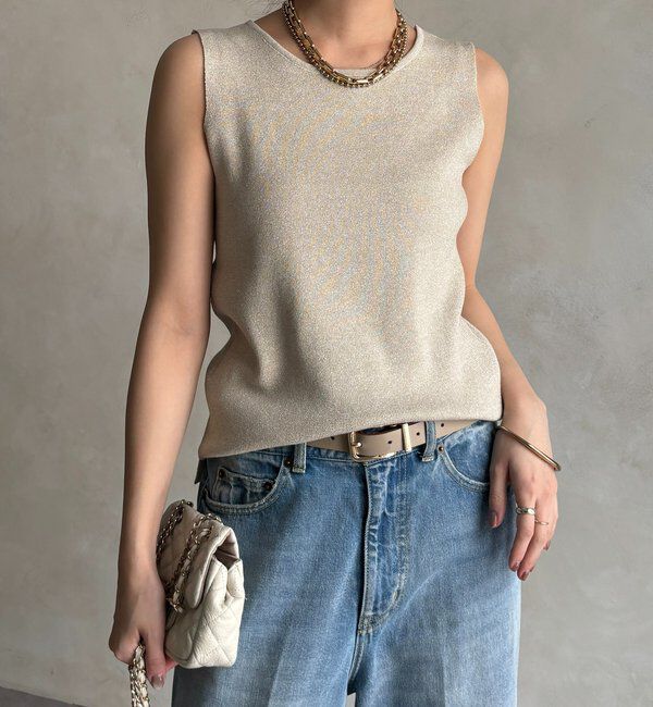  「前後2WAYラメニットタンク」|ニット・セーター|