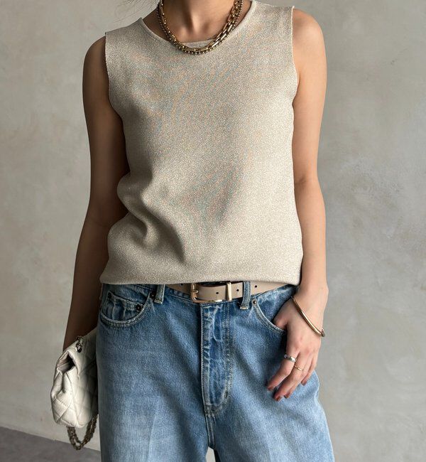 「前後2WAYラメニットタンク」|ニット・セーター|