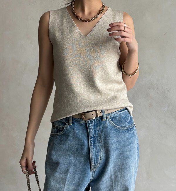  「前後2WAYラメニットタンク」|ニット・セーター|
