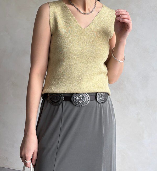  「前後2WAYラメニットタンク」|ニット・セーター|