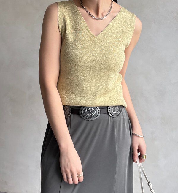  「前後2WAYラメニットタンク」|ニット・セーター|