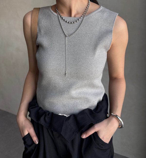  「前後2WAYラメニットタンク」|ニット・セーター|