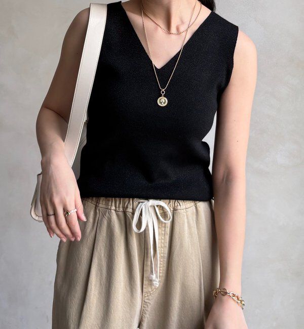  「前後2WAYラメニットタンク」|ニット・セーター|