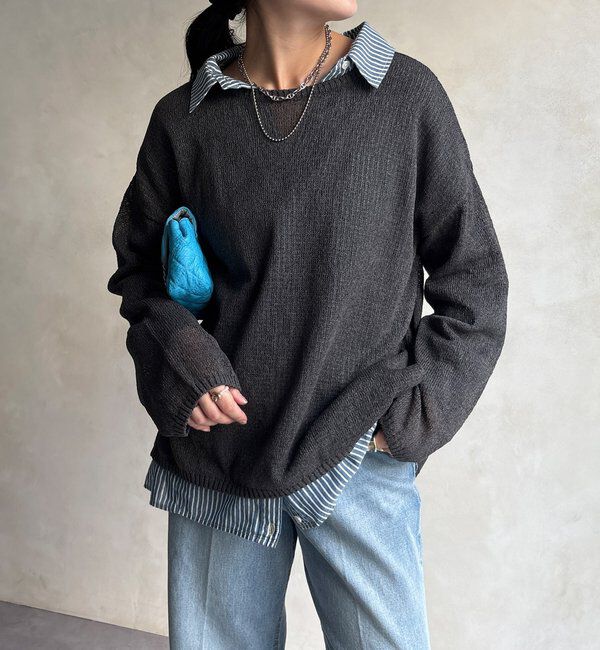  「ペーパーヤーンプルオーバー」|ニット・セーター|