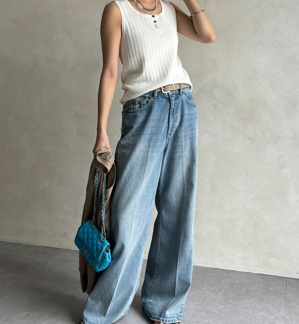  「ヘンリーネック前後2WAYニットタンク」|ニット・セーター|