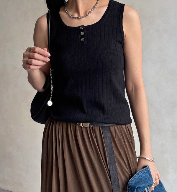  「ヘンリーネック前後2WAYニットタンク」|ニット・セーター|