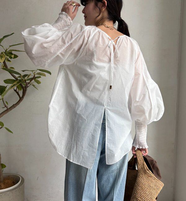 「シャーリングカフチュニックブラウス」|シャツ・ブラウス|