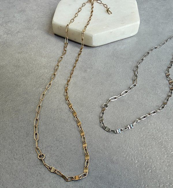  「オーバルロングチェーンネックレス」|ネックレス|