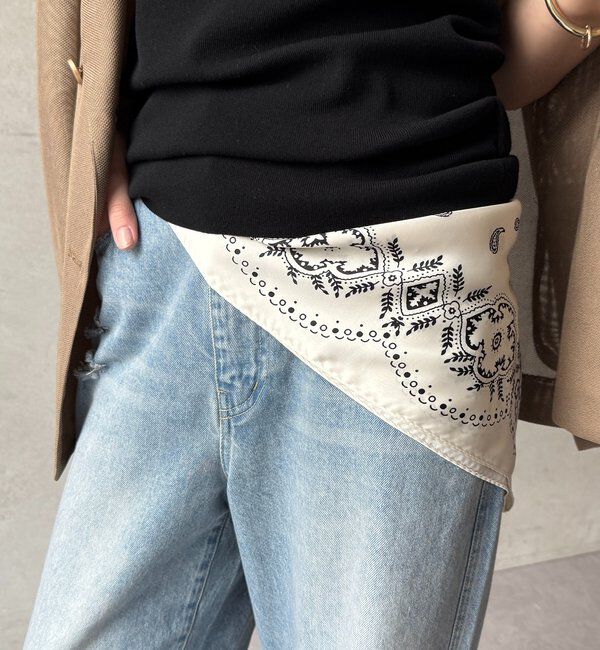  「マグネット付ペイズリー柄スカーフ」|マフラー|