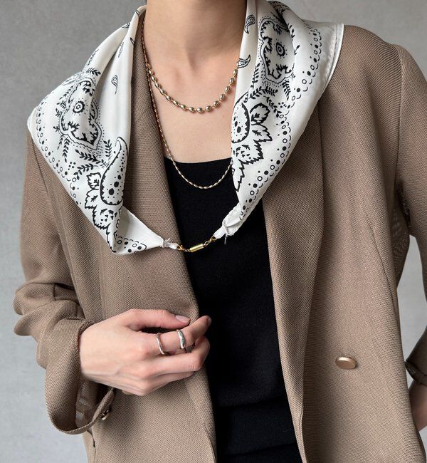  「マグネット付ペイズリー柄スカーフ」|マフラー|