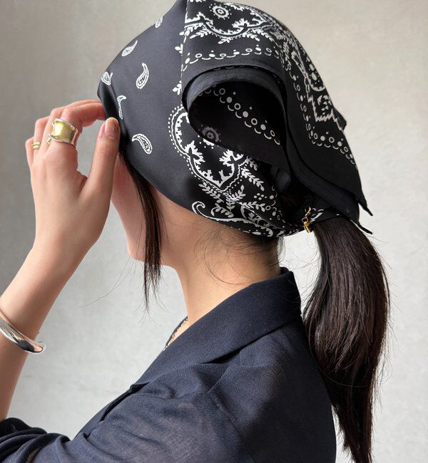  「マグネット付ペイズリー柄スカーフ」|マフラー|