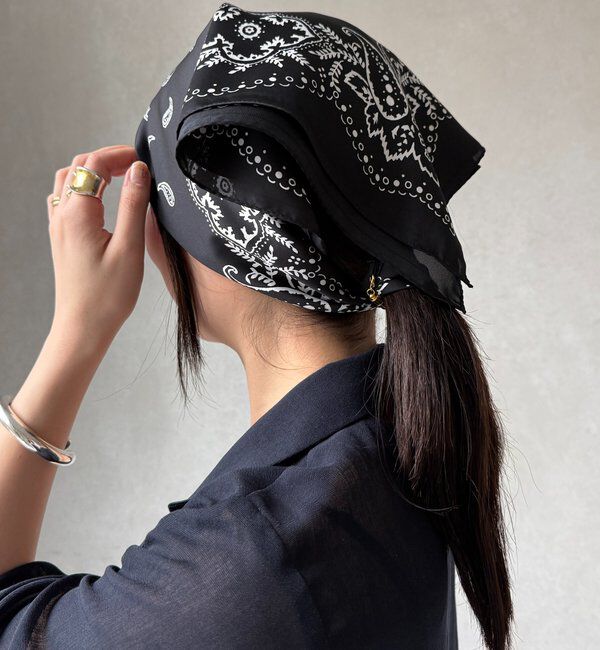  「マグネット付ペイズリー柄スカーフ」|マフラー|