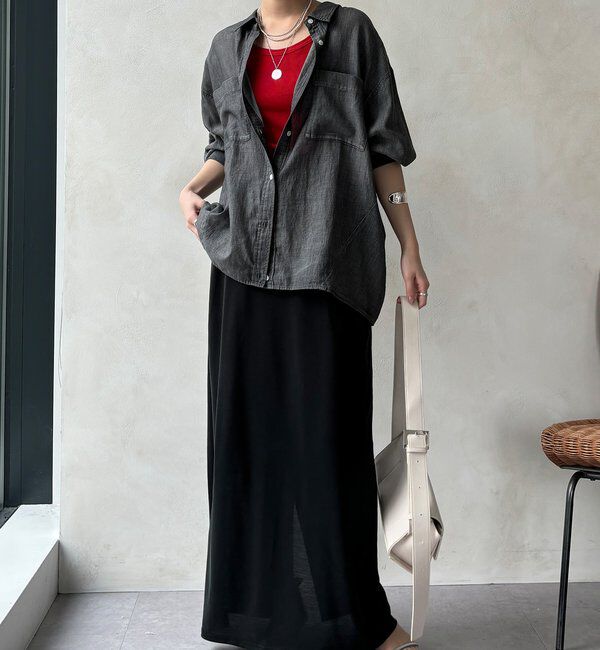  「【セットアップ可能】ソフトIラインスカート」|スカート|