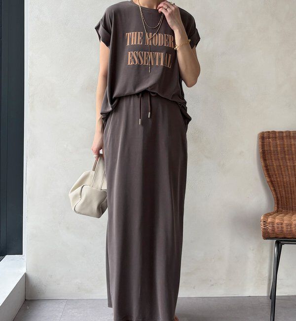  「【セットアップ可能】フロッキー肩タックプリントTEE」|Tシャツ・カットソー|