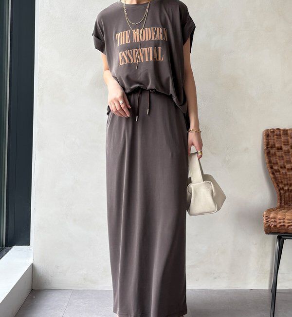  「【セットアップ可能】フロッキー肩タックプリントTEE」|Tシャツ・カットソー|