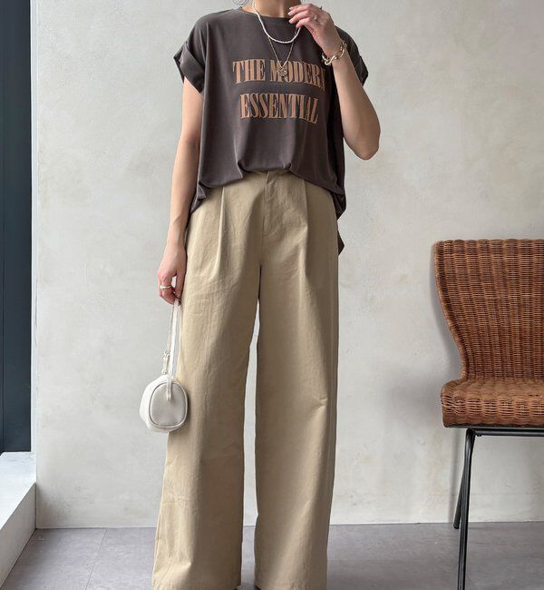  「【セットアップ可能】フロッキー肩タックプリントTEE」|Tシャツ・カットソー|