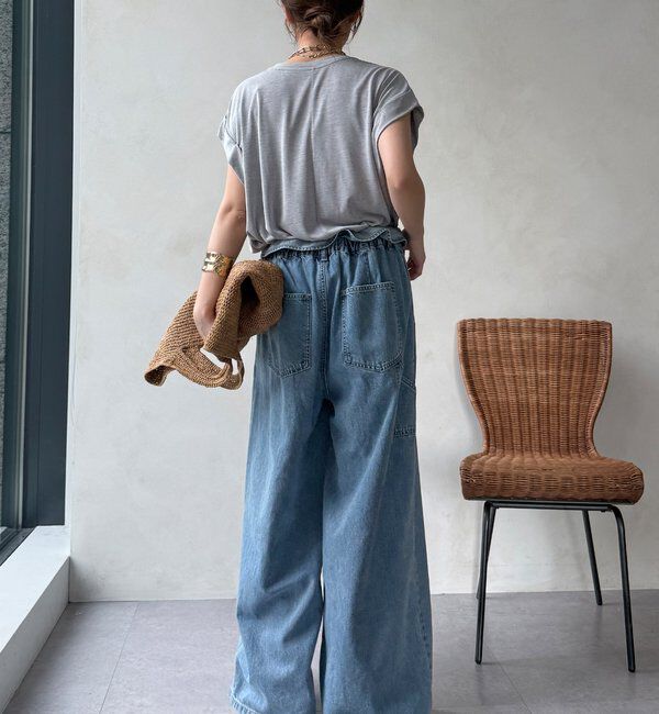  「【セットアップ可能】フロッキー肩タックプリントTEE」|Tシャツ・カットソー|