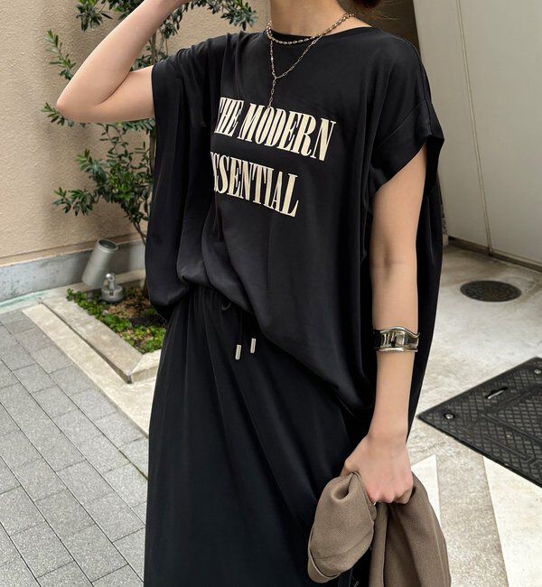  「【セットアップ可能】フロッキー肩タックプリントTEE」|Tシャツ・カットソー|