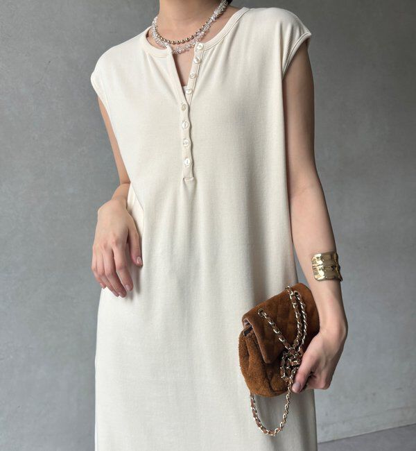  「【WEB限定】テレコヘンリーネックワンピース」|ワンピース|