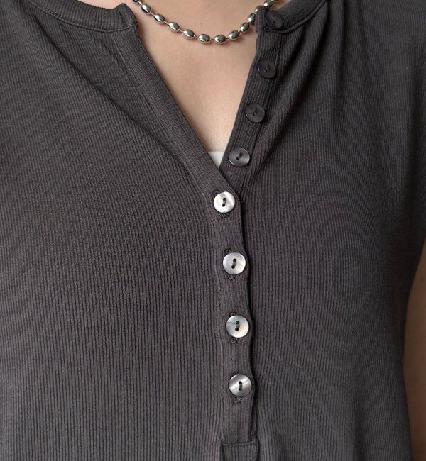  「【WEB限定】テレコヘンリーネックワンピース」|ワンピース|