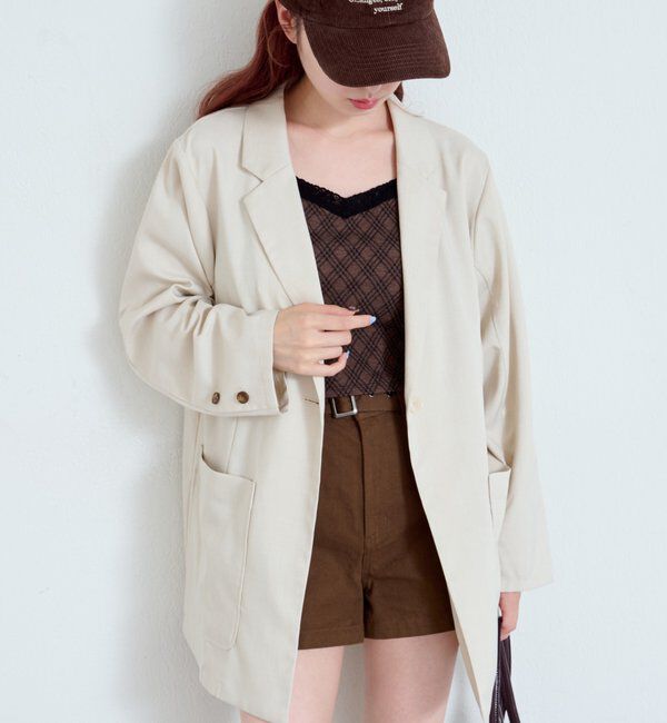  「【4色展開/裏地なし】バックスリットジャケット」|その他|アイボリー