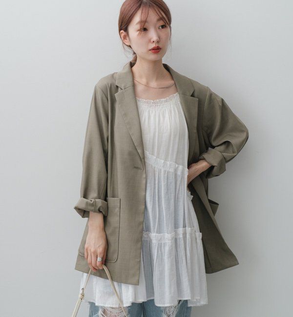  「【4色展開/裏地なし】バックスリットジャケット」|その他|