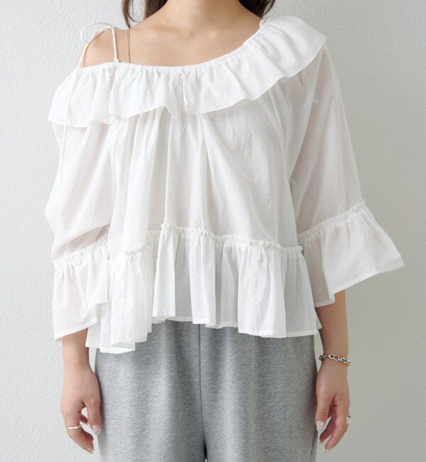  「バタフライフリルブラウス」|シャツ・ブラウス|
