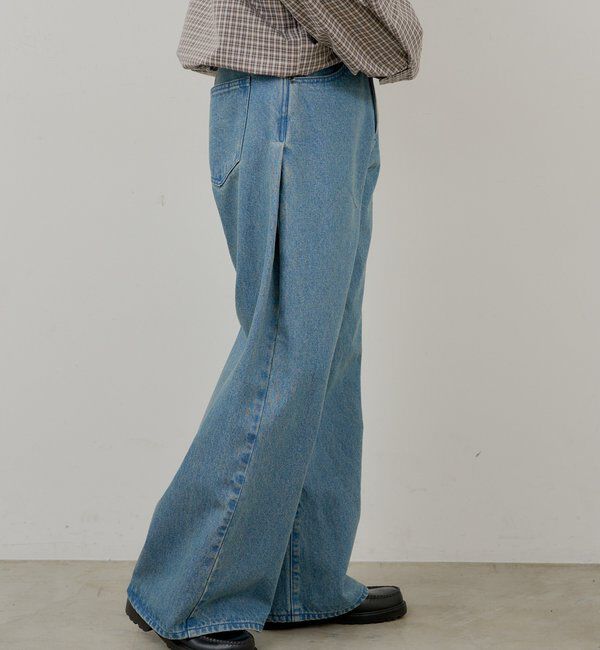  「【WHIMSIC/2サイズ展開/SETUP対応】サイドタックデニムパンツ」|デニム|