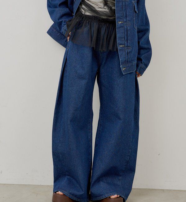  「【WHIMSIC/2サイズ展開/SETUP対応】サイドタックデニムパンツ」|デニム|